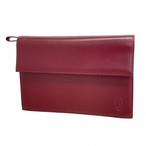 Cartier Must Clutch Bag, Leather, Bordeaux, Men's